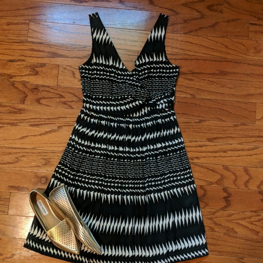 JCrew dress in striking pattern